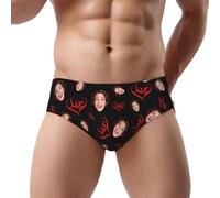 AHROZHOUIK Slip Personalizzato da Uomo A Triangolo Facciale Slip con Foto Personalizzata Regalo per Il Fidanzato/Marito (XL, Stile 18)