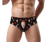 AHROZHOUIK Slip Personalizzato da Uomo A Triangolo Facciale Slip con Foto Personalizzata Regalo per Il Fidanzato/Marito (L, Stile 1)