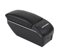 AHRPKAMERD per Citroen per C3 C2 Bracciolo Auto Console Centrale Spazio di Archiviazione Speciale Poggiagomiti con USB Accessori Retrofit Bracciolo Centrale(Fiber Black Line)