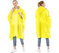 Ahsado 2 pezzi poncho impermeabile traspirante portatile per campeggio, escursionismo, pesca, giallo., XL