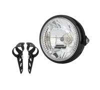AHSCBNFTY Anabbaglianti Per faro moto da 7 pollici | Luci per motociclette Con staffa di montaggio Per faro anteriore blub alogeno con indicatori di direzione a LED a 9 fili
