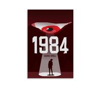 AHSEOIWRJH Poster con copertina del libro di George Orwell del 1984, stampa artistica da parete in stile vintage, decorazione artistica da parete per soggiorno, camera da letto, 50 x 75 cm, senza