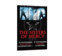 AHSEOIWRJH Poster con stampa vintage di The Sisters of Mercy, poster decorativo da parete, decorazione artistica da parete, decorazione su tela per soggiorno, camera da letto, 20 x 30 cm, con cornice
