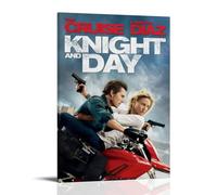 AHSEOIWRJH Poster con stampa vintage "Knight And Day" su tela, decorazione artistica da parete per soggiorno, camera da letto, 20 x 30 cm, con cornice