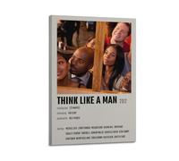 AHSEOIWRJH Think Like A Man, poster con stampa vintage artistica da parete, decorazione artistica da parete estetica su tela per soggiorno, camera da letto, 60 x 90 cm, con cornice