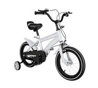 AHSSBSA Bicicletta per bambini da 14 pollici, telaio triangolare, ruote larghe ispessite, sedile in PU regolabile, parafanghi della catena, maniglia posteriore, manubrio rimovibile, ruote di supporto