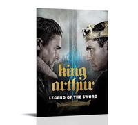 AHSUEWQRUH Poster artistico da parete su tela, motivo: King Arthur Legend of The Sword, arte estetica moderna, decorazione artistica da parete, per soggiorno e camera da letto, 60 x 90 cm, con cornice