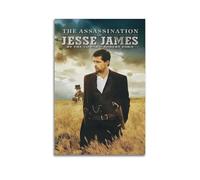 AHSUEWQRUH Poster artistico da parete su tela, motivo: L'assassinio di Jesse James by The Coward Robert Ford, decorazione artistica da parete moderna per soggiorno e camera da letto, 30 x 45 cm, senza