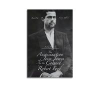AHSUEWQRUH Poster artistico da parete su tela, motivo: L'assassinio di Jesse James by The Coward Robert Ford, decorazione artistica da parete moderna per soggiorno e camera da letto, 30 x 45 cm, senza