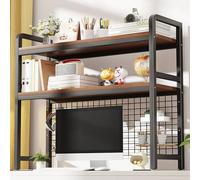 Ahtadums Libreria da scrivania a 3 ripiani, libreria multiuso in metallo da appoggio, scaffale da scrivania, scaffale per organizzare gli oggetti da ufficio, mensole da scrivania (A, 135cm)