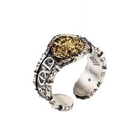 AHTCPO Anello con Fiamma di Drago Argento 925, Rame - Gioielli Vichinghi Regolabili per Uomo, Anello Mignolo Fantasy Medievale, Regalo Unisex Gotico(L)