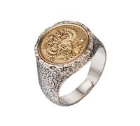 AHTCPO Anello Double Eagle In Argento 925 - Gioiello Regolabile con Ala Della Vittoria per Uomo, Anello Mignolo Unisex Vintage, Regalo di Coppia(13)