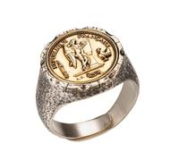 AHTCPO Anello Gallo Gallico in Argento 925 - Gioielli Angelo della Vittoria Francese, Anello Mignolo Patriottico Regolabile, Regalo Storico Unisex(8)