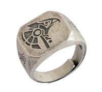 AHTCPO Anello Occhio di Horus In Argento 925 - Gioiello da Uomo con Divinità Egizia, Anello Mignolo Unisex Minimalista, Regalo Mistico(Horus)