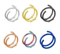 AHTCPO Anello per Il Naso Doppio, Piercing Singolo, A Cerchio Intrecciato, da Donna, Gioiello La Narice In Acciaio Chirurgico 316l, Utilizzabile Anche Come Orecchino Cartilagine(One set,6mm)