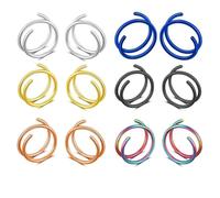 AHTCPO Anello per Il Naso Doppio, Piercing Singolo, A Cerchio Intrecciato, da Donna, Gioiello La Narice In Acciaio Chirurgico 316l, Utilizzabile Anche Come Orecchino Cartilagine(Two sets,10mm)