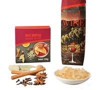 AHTCPO Bustine di Spezie Aromatiche per Ricette di Sidro di Mele Cotto a Fuoco Lento, Vin Brulé Preparato Sul Fornello e Punch Festivo Natalizio(112g*2)