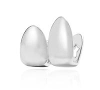 AHTCPO Cappucci per 2 Denti Placcati Oro 18K, Set di Grillz Dentali Hip Hop Zanne da Vampiro, Accessori Festa per Uomini e Donne(Silver)