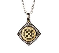 AHTCPO Collana Vichinga per Uomo e Donna - Collana con Ciondolo Amuleto Guerriero Vichingo Norreno per Uomo - Argento Sterling 925, Ciondolo Ottone(Pendant+silver chain)