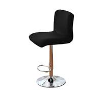 AHTCPO Coprisgabelli Bar, Elasticizzati Morbidi Antiscivolo con Schienale Lavabili, per Sgabello Bar Sedia(Black,4pcs)