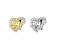 AHTCPO Grillz Hip-Hop Tonalità Oro-Argento - Accessorio Dentale Audace e Accattivante in Forma di Stella a Cinque Punti, Farfalla, Cuore Fiore in Smalto Rosso