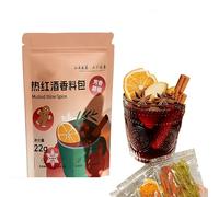 AHTCPO Kit di Spezie per Vin Brulé con Cannella e Chiodi di Garofano per Sidro di Mele Cotto a Fuoco Lento, Hot Toddy e Bevande Festive Natalizie([220g] 22g*10)