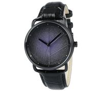 AHTCPO Orologio Classico con Cinturino in Pelle per Uomo, Quadrante a Foglia con Bagliore Notturno Autentico per Padre, Fidanzato e Marito(Purple)