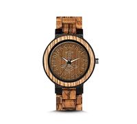 AHTCPO Orologio da Uomo In Legno con Martello di Thor, Orologio Al Quarzo Vintage Con Simboli Vichinghi Mjolnir Rune, Grandi Regali per Uomini