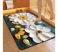 AHTCPO Tappetino da Bagno Floreale per Bagno, Doccia e Bagno, Tappetino da Bagno Terra di Diatomee, Ad Asciugatura Rapida, con Motivo Floreale BohéMien(Color 2,80 * 120cm)