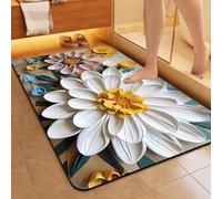 AHTCPO Tappetino da Bagno Floreale per Bagno, Doccia e Bagno, Tappetino da Bagno Terra di Diatomee, Ad Asciugatura Rapida, con Motivo Floreale BohéMien(Color 14,40 * 60cm)