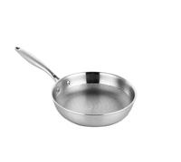 AHUFGN Padella Acciaio Inox Padella wok in acciaio inox, pentola for bistecche fritte, pentole da cucina non rivestite for fornelli a gas e a induzione, padella antiaderente(30cm)