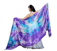 AHUFGN Velo Danza del Ventre Seta Performance Dance Tinta Unita Light Texture Velo Scialli Sciarpa da Donna Costumi Accessori Veli di Danza del Ventre 250 cm x 110 cm.(Silver)