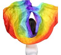 AHUFGN Velo Danza del Ventre Seta Performance Dance Tinta Unita Light Texture Velo Scialli Sciarpa da Donna Costumi Accessori Veli di Danza del Ventre 250 cm x 110 cm.(Auburn)