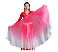 AHUFGN Ventagli Danza del Ventre 2 Pezzi di Velo a ventaglio a Lisca Pesce, Puntelli Scena in Chiffon, Gradiente Prestazioni(Color 9)