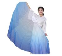 AHUFGN Ventagli Danza del Ventre 2 Pezzi di Velo for ventaglio a Lisca Pesce, Apertura, Puntelli for palcoscenico, Prestazioni, Gradiente Colore, Chiffon, Grandi ventagli da 85 cm(Color 3)