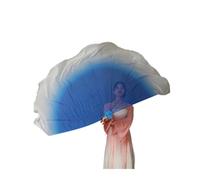 AHUFGN Ventagli Danza del Ventre Gradiente Ballerino Ventaglio Velo Flowy Fishbone Chiffon Apertura Danza Puntelli Evento Spettacolo teatrale 85 cm(Color 17,1PCS)