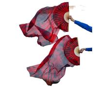 AHUFGN Ventaglio per Danza 1 Paio di veli for la Danza del Ventre in Vera Seta, Dimensioni Classiche, for spettacoli Ballerini Velo a ventaglio(Color 10,XL-230x90cmReal Silk)
