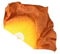AHUFGN Ventaglio per Danza Ventaglio di Danza Vera Seta 86 cm Velo Pieghevole sfumato Dipinto a Mano del Ventre Folk Ballerino Quadrato Spettacolo Oggetti Scena(Color 1,2pcs Right Hand)