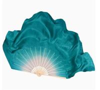 AHUFGN Ventaglio per Danza Ventaglio di Danza Vera Seta 86 cm Velo Pieghevole sfumato Dipinto a Mano del Ventre Folk Ballerino Quadrato Spettacolo Oggetti Scena(Color21,2pcs Right Hand)