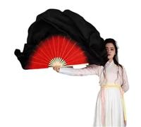 AHUFGN Ventaglio per Danza Ventaglio di Danza Vera Seta 86 cm Velo Pieghevole sfumato Dipinto a Mano del Ventre Folk Ballerino Quadrato Spettacolo Oggetti Scena(Color20,2pcs Right Hand)