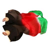 AHUFGN Ventaglio per Danza Ventaglio di Seta Danza del Ventre for Performance sul palco Velo (2 Pezzi)(Color 11,2pcs-150x90cm)