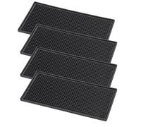 Ahunter, tappetini da bar in gomma antiscivolo, in PVC, 30,5 x 15,2 cm, colore: nero, per whisky, birra, caffè, caffè, cucina, ristoranti