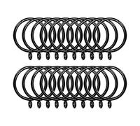 AHUNTTER Confezione da 50 anelli in metallo nero opaco da 38 mm, con ganci per tende, scorrevoli per aste fino a 35 mm di diametro