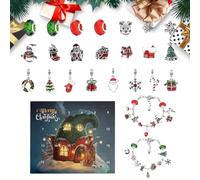 Ahuuen Calendari 'Avvento - Calendario 24 Giorni Braccialetti,Festa, Kit Creazione Braccialetti Charm per Ragazze Adolescenti Natalizi