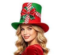 Ahuuen Cappello a cilindro per una festa di Natale Copricapo decorativo da | cappello a cilindro decorativo per la cima 'albero di Natale per donne e uomini festività in casa e ri