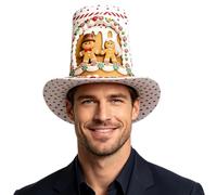 Ahuuen Cappello a cilindro per una festa di Natale Copricapo decorativo da | cappello a cilindro decorativo per la cima 'albero di Natale per donne e uomini festività in casa e ri