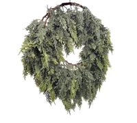 Ahuuen Ghirlanda Di Cedro Finto - Ghirlanda Invernale Pino Effetto Vero Per,Decorazione Atmosfera Per Portone Soggiorno Giardino Parete Interno