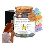 Ahuuen Note bibliche su stati d'animo diversi, vaso con note bibliche per emozioni | Emozioni e sentimenti del barattolo della Bibbia fatto a mano | Vaso della Bibbia cristiana, note di auguri fatte a