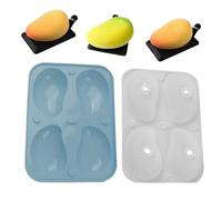Ahuuen per mousse e torte, 3D a forma di mango, stampo da forno facile da sformare 4 cavità per decorazioni di torte nuziali, panettieri, eventi, catering, lezioni di cucina