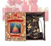 Ahuuen Puzzle Natalizi - Albero Di Natale In Legno Educativo - Set di Puzzle per le Feste Invernali - Per Bambini Famiglia Amici Casa Scuola Festival Compleanno Party Raduno Regali Party